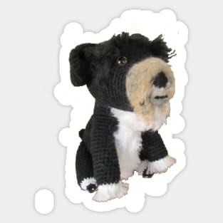 Black and White Dog Doll Sticker